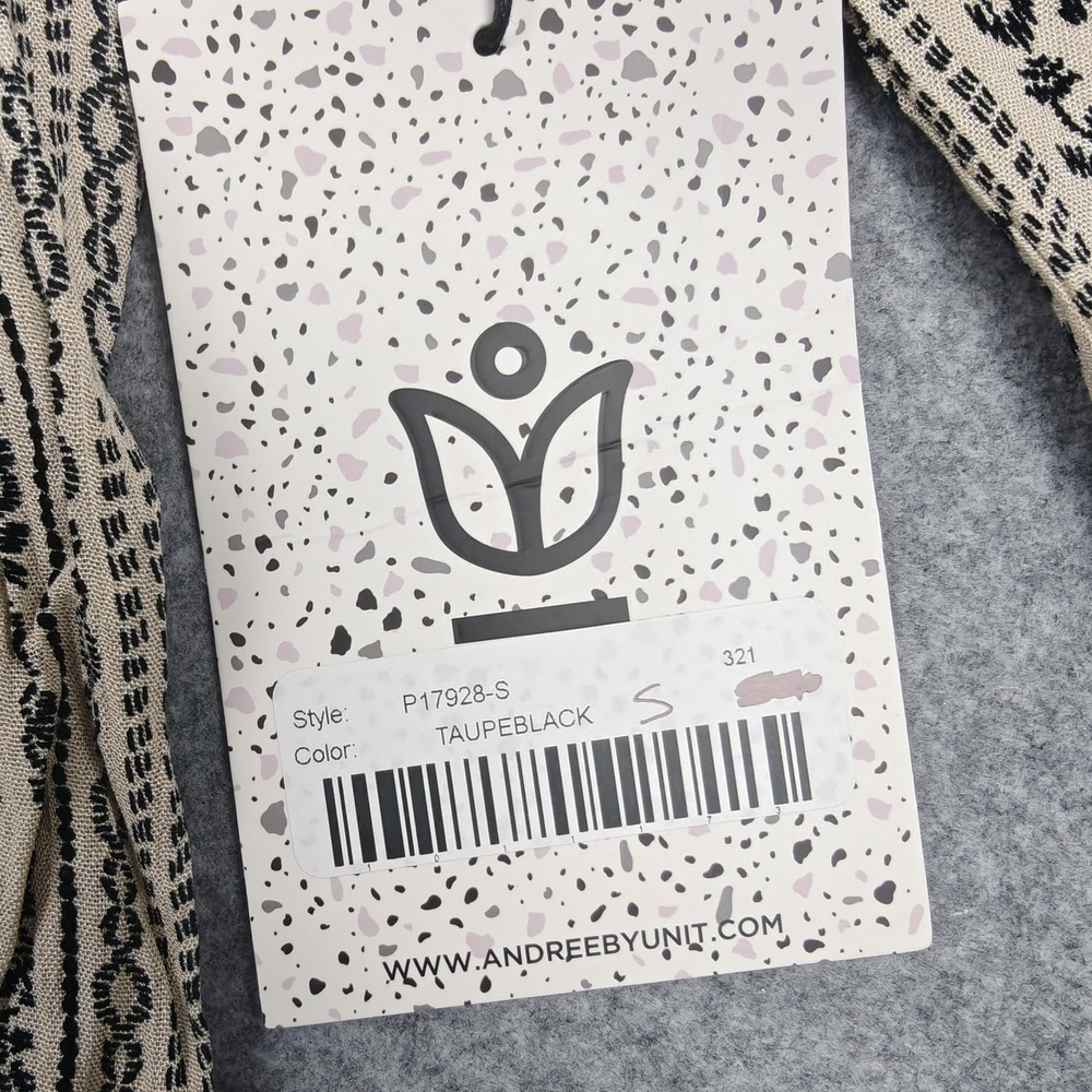 Savanna Jane Blouse Womens Small Beige Embroidered Boho Long Sleeve Tunic Top - Picture 4 of 8